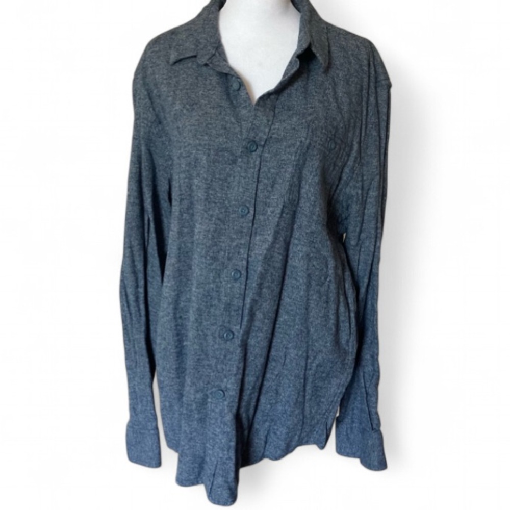 Men’s American Rag Blue Casual Flannel-Like Button Down size Large